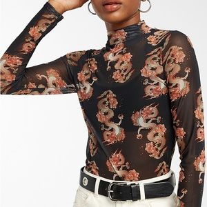 TWIK (SIMONS) - Printed mesh mock neck